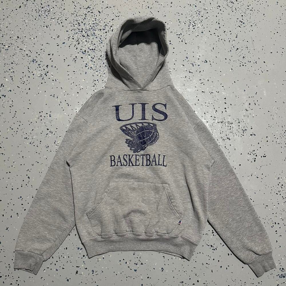 Vintage 90s UIS Basketball Grey Russell Athletics Hoodie